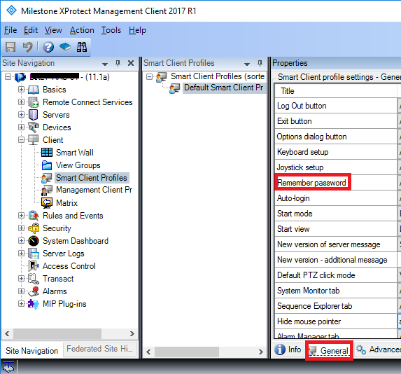 How to disable the "Remember password" option in XProtect Smart Client