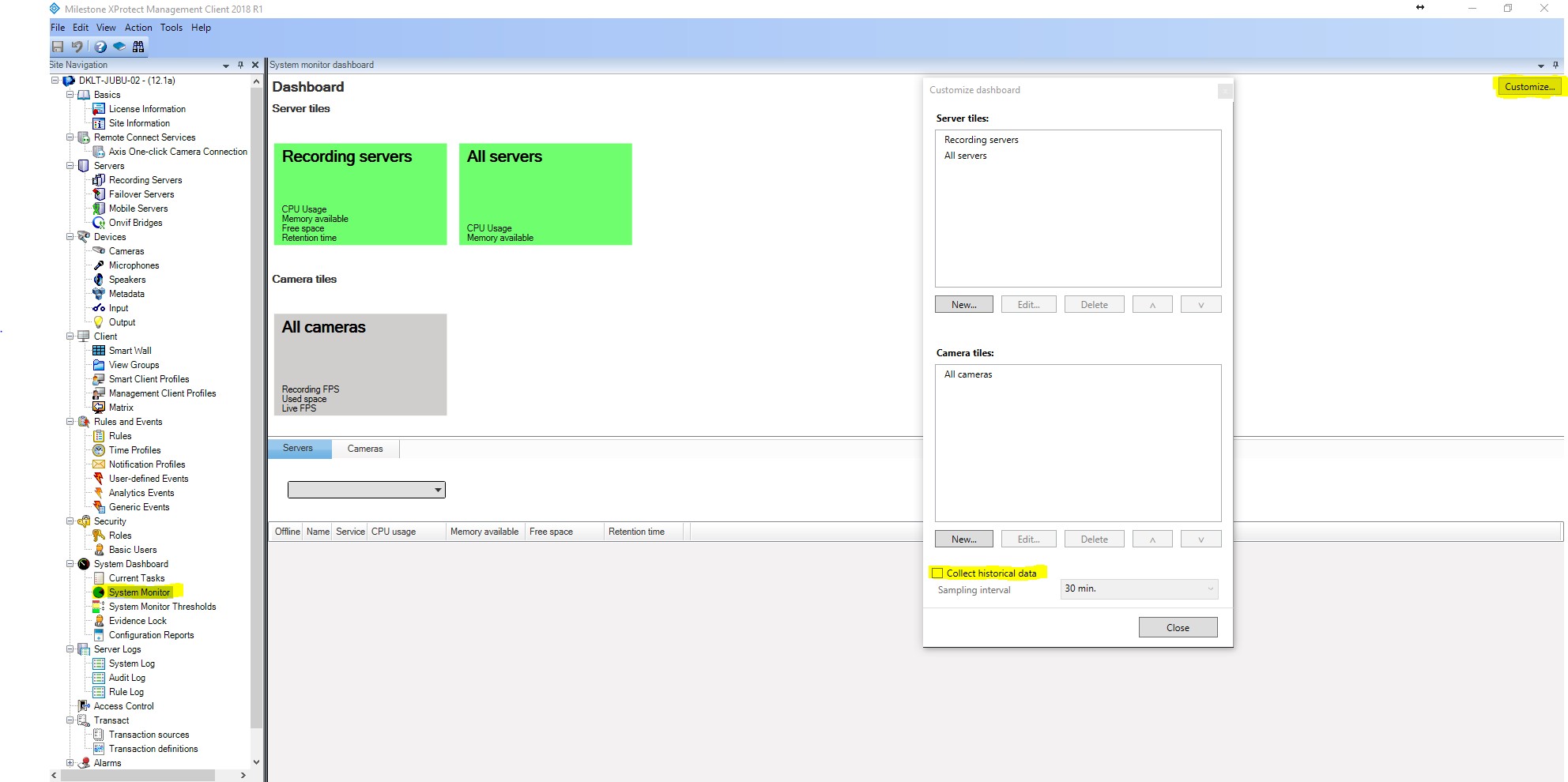 How can i minimize the sql database size for my xprotect vms 