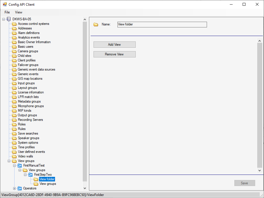 Add a view using Configuration API strongly typed classes.
